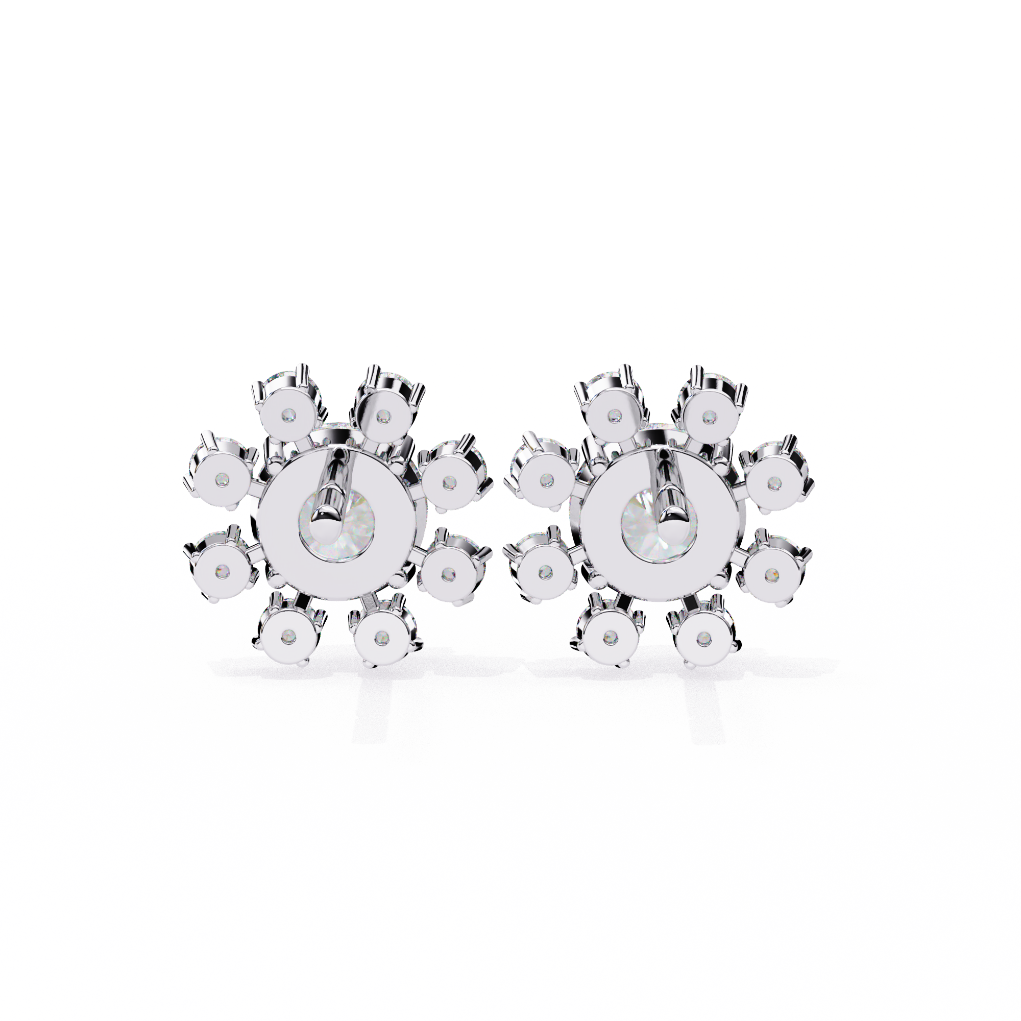 Solitairekart 1.22ct Floral Halo Natural Diamond Stud Earrings-HI Color, VS-SI Clarity
